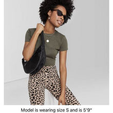 Load image into Gallery viewer, Women's Short Sleeve Cropped T-Shirt - Wild Fable™ XL OLIVE GREEN
