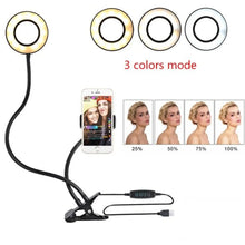 Carregar imagem no visualizador da galeria, Selfie Ring Light with Adjustable Stand of 8 CM for Makeup and Live Streaming