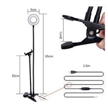Carregar imagem no visualizador da galeria, Selfie Ring Light with Adjustable Stand of 8 CM for Makeup and Live Streaming