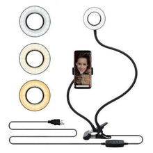 Carregar imagem no visualizador da galeria, Selfie Ring Light with Adjustable Stand of 8 CM for Makeup and Live Streaming