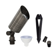 Carregar imagem no visualizador da galeria, Solid Brass Adjustable Outdoor Spotlights with 5 LED Bulb