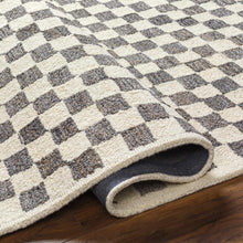 Load image into Gallery viewer, Halen Taupe Checkered Area Rug