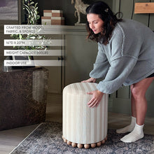 Carregar imagem no visualizador da galeria, Striped Upholstered Stool Ottoman