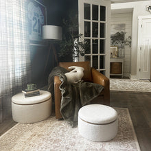 Cargar imagen en el visor de la galería, Stowaway Chic Boucle Ottomans, Set of Two