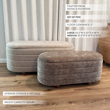 Carregar imagem no visualizador da galeria, Upholstered Nesting Storage Bench, Set of 2
