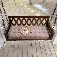 Carregar imagem no visualizador da galeria, Brown Porch Swing with Cushion