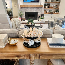 Carregar imagem no visualizador da galeria, Distressed 2 Tiered Wooden Tray with Handle