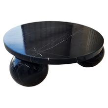 Load image into Gallery viewer, Toros Black Marble Round Designer Coffee Table with Sphere Legs