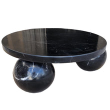 Load image into Gallery viewer, Toros Black Marble Round Designer Coffee Table with Sphere Legs