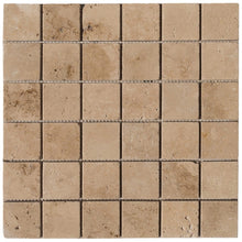 Load image into Gallery viewer, Riverbed Walnut Travertine Tumbled Mosaic Floor and Wall Tile - Livfloors Collection