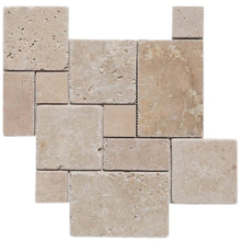 Cargar imagen en el visor de la galería, Classic Beige Travertine Versailles Pattern Tumbled Mosaic Floor and Wall Tile - Livfloors Collection