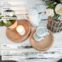 Carregar imagem no visualizador da galeria, Fluted Wooden Display Trays, Set of Two