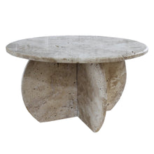 Carregar imagem no visualizador da galeria, Troia Light Travertine Unfilled Round Polished Coffee Table (D)27.5" (H)16"