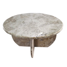 Carregar imagem no visualizador da galeria, Troia Light Travertine Unfilled Round Polished Coffee Table (D)27.5" (H)16"
