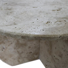 Carregar imagem no visualizador da galeria, Troia Light Travertine Unfilled Round Polished Coffee Table (D)27.5" (H)16"