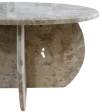 Carregar imagem no visualizador da galeria, Troia Light Travertine Unfilled Round Polished Coffee Table (D)27.5" (H)16"