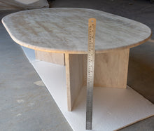 Carregar imagem no visualizador da galeria, Troia Light Travertine Oval Shape Coffee Table Filled and Polished (W)24" (L)48" (H)16"