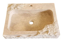 Load image into Gallery viewer, Beige Travertine Rectangular Wall-mount Bathroom Sink Rustic (W)16" (L)24" (H)5"