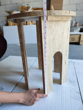 Load image into Gallery viewer, Troia Light Travertine Round End/Side Table U Shape Legs Unfilled, Honed (D)18" (H)20"