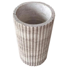 Carregar imagem no visualizador da galeria, Tuscany Beige Travertine Vein-cut Oval Shape Coffee Table Fluted Leg (W)24" (L)50" (H)23"