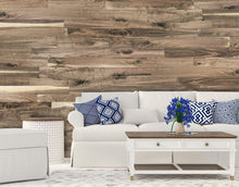 Load image into Gallery viewer, Living Originals 1/4 in. x 5.1 in. Real Wood Easy Install Wall Panels - Unfinished Raw Walnut (20 Sq. Ft.)