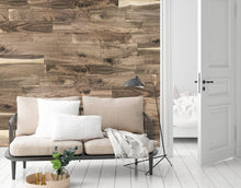 Load image into Gallery viewer, Living Originals 1/4 in. x 5.1 in. Real Wood Easy Install Wall Panels - Unfinished Raw Walnut (20 Sq. Ft.)