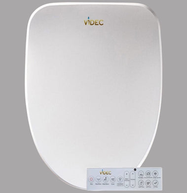Videcshop Smart toilet seat 19.93 x 15.81 x 5.12 inches / White / PVC VIDEC TB-33R Electronic  Bidet Smart Toilet Seat,  Filtered & Unlimited Warm Water, 8 Modes SPA Wash, Deodorizer, Warm Purified Air Dryer, Pre-wetting.