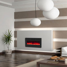 Carregar imagem no visualizador da galeria, Wall Electric Fireplace with Remote Control and Touch Screen in 13 Flame Colors and Base Lights