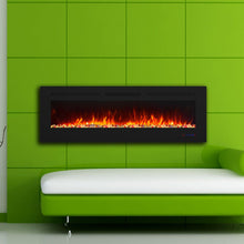 Carregar imagem no visualizador da galeria, Wall Electric Fireplace with Remote Control and Touch Screen in 13 Flame Colors and Base Lights
