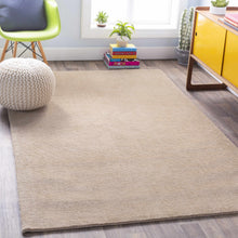 Load image into Gallery viewer, Brockton Solid Tan Wool Rug