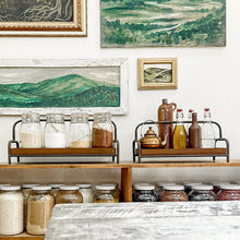 Carregar imagem no visualizador da galeria, Distressed Iron and Wooden Trays with Handles, Set of 2