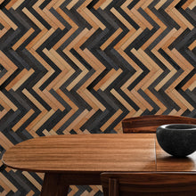 Carregar imagem no visualizador da galeria, Modern Design Wooden Zigzag Panel Wallpaper Mural. #6736