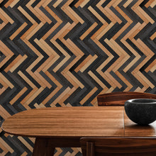 Load image into Gallery viewer, Modern Design Wooden Zigzag Panel Wallpaper Mural. #6736
