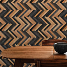 Carregar imagem no visualizador da galeria, Modern Design Wooden Zigzag Panel Wallpaper Mural. #6736