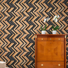 Load image into Gallery viewer, Modern Design Wooden Zigzag Panel Wallpaper Mural. #6736
