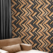 Carregar imagem no visualizador da galeria, Modern Design Wooden Zigzag Panel Wallpaper Mural. #6736