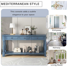 Carregar imagem no visualizador da galeria, Console Table 63&quot; Long Console Table with Drawers and Shelf for Entryway, Hallway, Living Room (Navy
