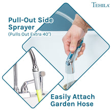 Cargar imagen en el visor de la galería, Tehila Chrome Finish Gooseneck Faucet with Side Sprayer
