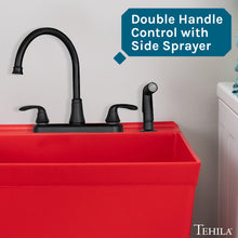 Load image into Gallery viewer, Tehila Black Finish Wide-set Gooseneck Faucet with Side Sprayer
