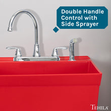 Load image into Gallery viewer, Tehila Chrome Finish Wide-set Gooseneck Faucet with Side Sprayer

