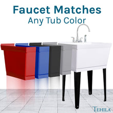 Load image into Gallery viewer, Tehila Chrome Finish Wide-set Gooseneck Faucet with Side Sprayer
