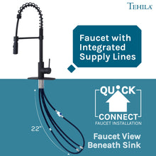 Load image into Gallery viewer, Tehila Black Finish High Arc Coil Pull-Down Faucet
