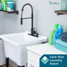 Load image into Gallery viewer, Tehila Black Finish High Arc Coil Pull-Down Faucet
