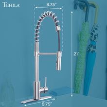 Cargar imagen en el visor de la galería, Tehila Stainless Steel Finish High Arc Coil Pull-Down Faucet
