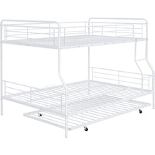 Load image into Gallery viewer, Full XL Over Queen Metal Bunk Bed with Twin Size Trundle, White

