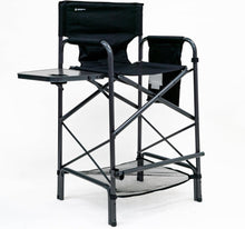 Cargar imagen en el visor de la galería, Earth Products Executive VIP Tall Directors Chair with Folding Side Table, Foldable, Zippered Carry Bag, 31&quot; Seat Height, Lightweight, 375LBS Max Load
