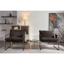 Load image into Gallery viewer, 2 Sets 1 Case, Upholstered hanging armchair with arm pocket metal frame, crushed foam cushions and skin-friendly braid for living room and bedroom. Dark Gray
