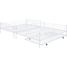 Load image into Gallery viewer, Full XL Over Queen Metal Bunk Bed with Twin Size Trundle, White
