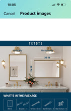Load image into Gallery viewer, TETOTE Brushed Gold Bathroom Mirror 24 x 36 Inch Rectangle Gold Metal Framed Bathroom Vanity Mirror, Modern Farmhouse Rectangular Brass Frame Large Wa
