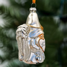 Carregar imagem no visualizador da galeria, Love is Eternal Angelic Gnome Glass Ornament, White Angel Delicate Sentimental Tree Decoration
